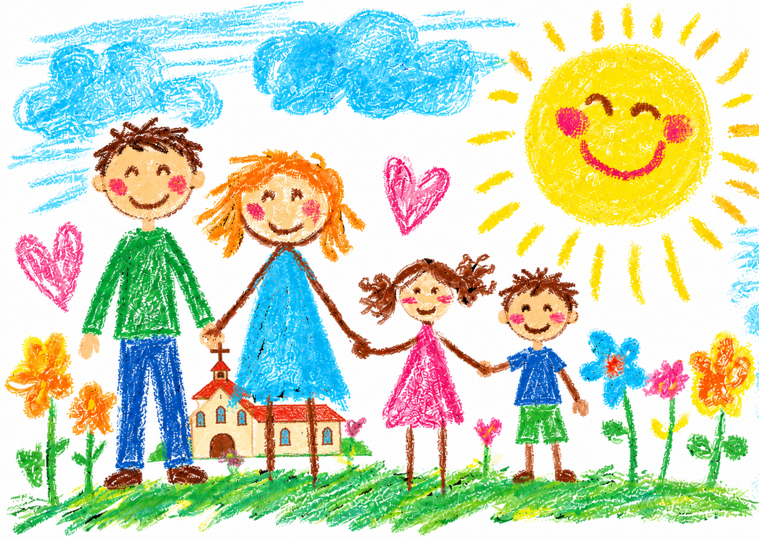 Illustration of a parent and child